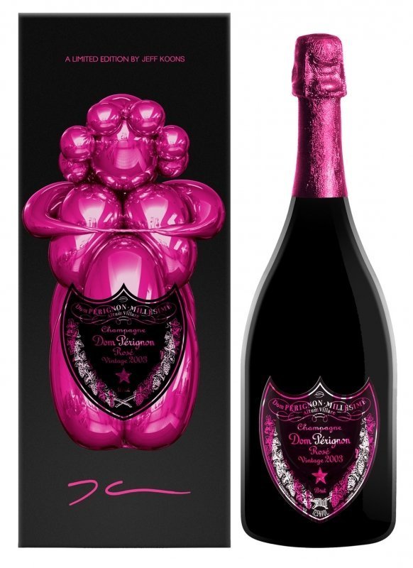 Champagne Dom Pérignon - Vintage Rosé 2003 ed. Jeff Koons - Garrafa 75 cl - Caixa Champagne Dom Pérignon - Vintage Rosé 2003 ed. Jeff Koons - Garrafa 75 cl - Caixa