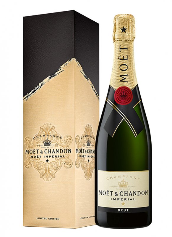 Champagne Moët & Chandon - Brut Impérial (étui signature) - Garrafa 75 cl - Estojo Champagne Moët & Chandon - Brut Impérial (étui signature) - Garrafa 75 cl - Estojo