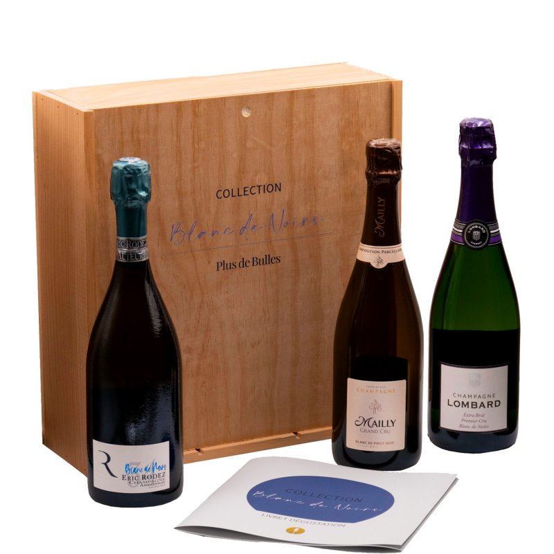 Champagne Plus de Bulles - Coffret Collection - Blanc de Noirs (2e édition) - Bouteille 75CL - Caisse bois Champagne Plus de Bulles - Coffret Collection - Blanc de Noirs (2e édition) - Bouteille 75CL - Caisse bois