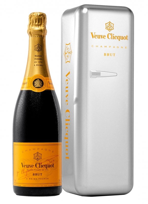 Champagne Veuve Clicquot - Le Fridge métal - Garrafa 75 cl - Caixa