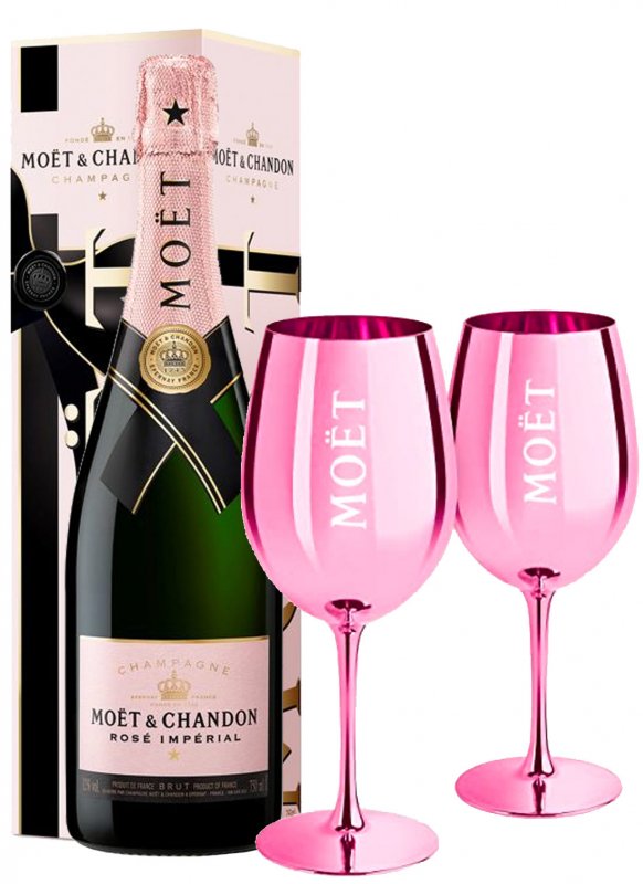 Champagne Moët & Chandon Rosé Impérial + 2 flûtes Bouteille 75CL