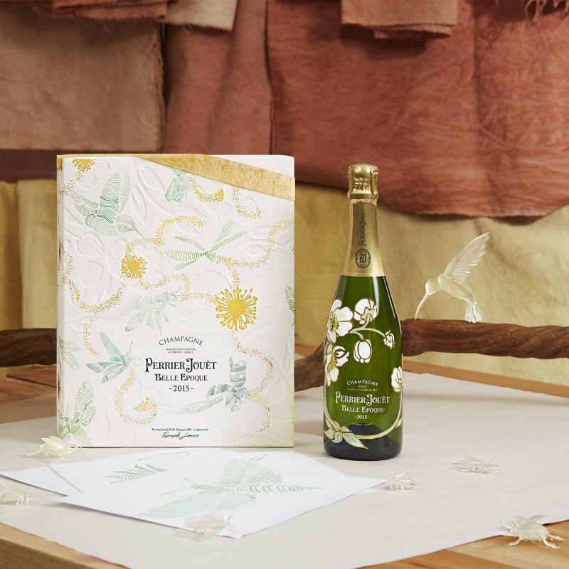 Champagne PerrierJouët Belle Epoque 2015 + 2 flûtes éd. Fernando
