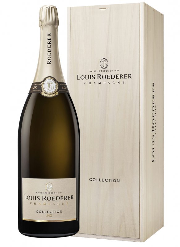 Champagne Louis Roederer - Collection 243 - Jeroboão 300 cl - Caixa de madeira Champagne Louis Roederer - Collection 243 - Jeroboão 300 cl - Caixa de madeira
