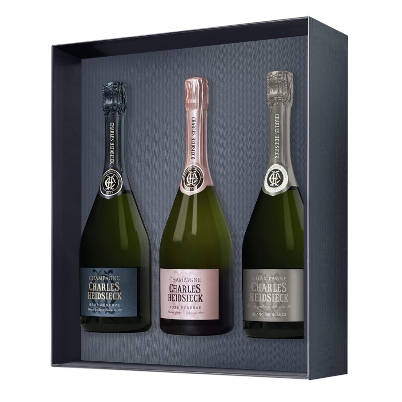 Champagne Charles Heidsieck - Coffret Brut + Rosé + Blanc de Blancs - Demi-bouteille 37,5CL - Caisse bois Champagne Charles Heidsieck - Coffret Brut + Rosé + Blanc de Blancs - Demi-bouteille 37,5CL - Caisse bois
