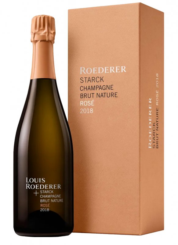Champagne Louis Roederer - Brut Nature Rosé 2018 by Starck - Bottiglia 75 cl - Cofanetto