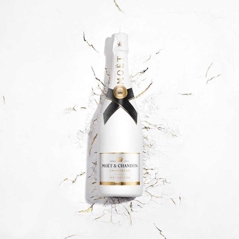 Lot De 6 Verres à Champagne Moët & Chandon Ice Impérial - Verre Transparent, Inscription Noire