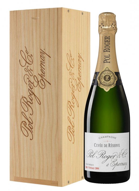 Champagne Pol Roger - Vintage 2004 Vinothèque - Garrafa 75 cl - Caixa de madeira Champagne Pol Roger - Vintage 2004 Vinothèque - Garrafa 75 cl - Caixa de madeira