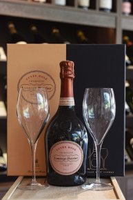 Champagne Laurent-Perrier - Cuvée Rosé + 2 flûtes - Bottiglia 75 cl - Cofanetto + calici