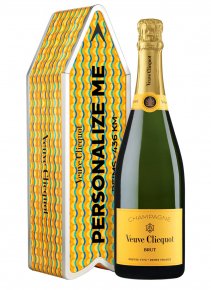 Champagne Veuve Clicquot - Personaliseerbare Arrow Yellow Sun Geschenkbox - Fles 75 cl - Box