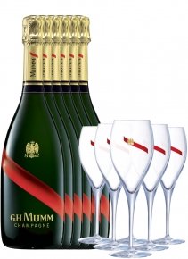 Mumm 6 Grand Cordon + 6 flûtes Non millésimé Bouteille 75CL bouteille + flûtes Mumm 6 Grand Cordon + 6 flûtes Non millésimé Bouteille 75CL bouteille + flûtes