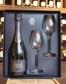 Champagne Charles Heidsieck - Coffret Dandy - Bottiglia 75 cl - Cofanetto + calici