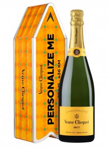 Champagne Veuve Clicquot - Personaliseerbare Arrow Yellow Hands Geschenkbox - Fles 75 cl - Box